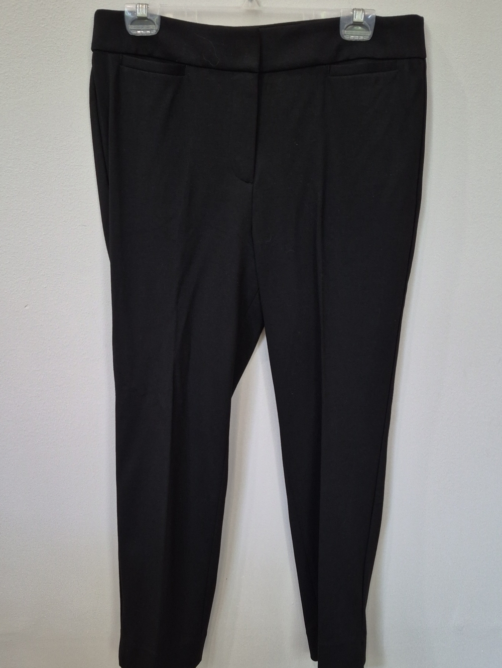 Talbots Hampshire Pant Womens 12P Black Double Cloth Ankle Straight Career